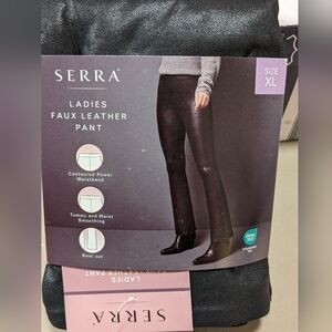 Serra Black Faux Leather Bootcut Pants- Size XL (16-18)